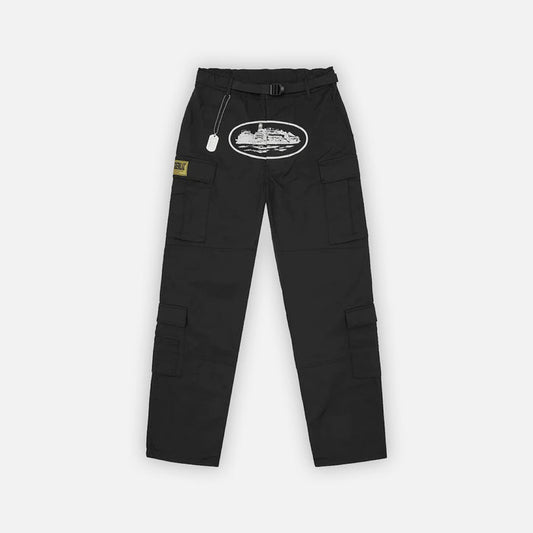 Corteiz 5 Starz Cargo Pants - Black/White