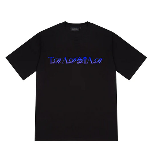 Trapstar Script Fade Tee - Black/Blue/White Gradient