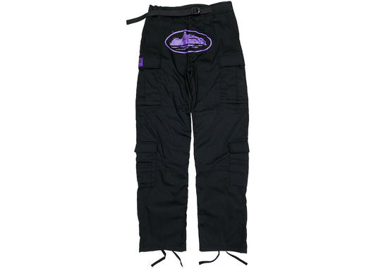 Corteiz Guerillaz Cargo Pants - Black/Purple