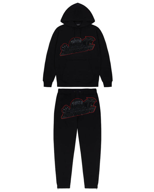 Trapstar Shooters Hooded Tracksuit - Black/Grey/Red