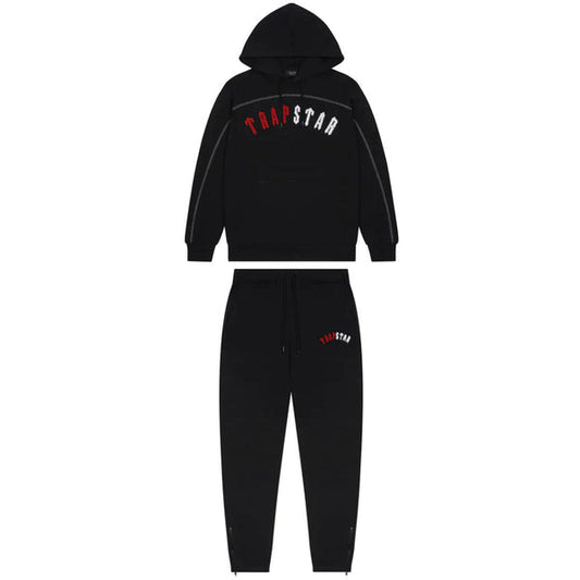 Trapstar Irongate Arch Chenille Hoodie Tracksuit - Infrared/Grey